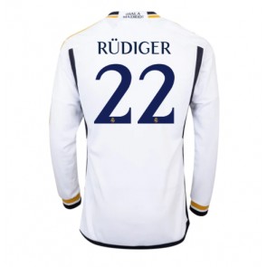 Real Madrid Antonio Rudiger #22 Hjemmebanetrøje 2023-24 Lange ærmer